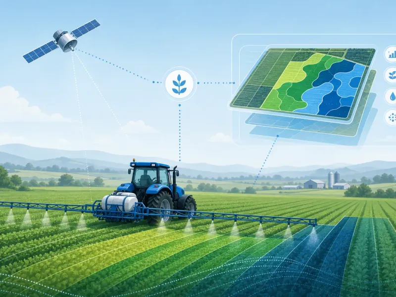 Máy kéo dẫn hướng GPS và công nghệ bón/tưới biến thiên cho nông nghiệp chính xác ngoài đồng