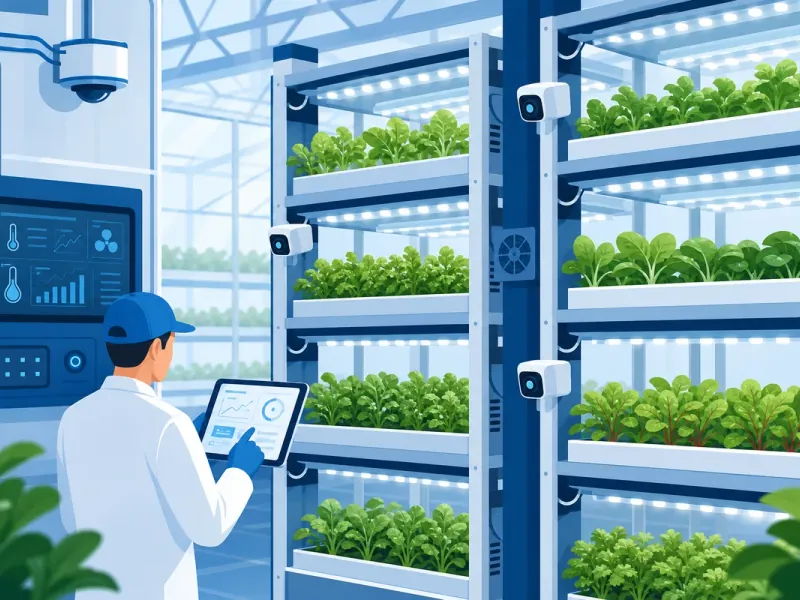 Nhà kính nông nghiệp thẳng đứng trong nhà với công nghệ kiểm soát khí hậu và giám sát cây trồng