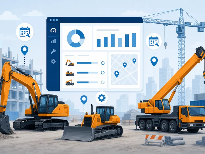 Theo dõi đội thiết bị xây dựng với vị trí GPS, báo cáo mức sử dụng và lịch bảo trì trên nhiều công trường