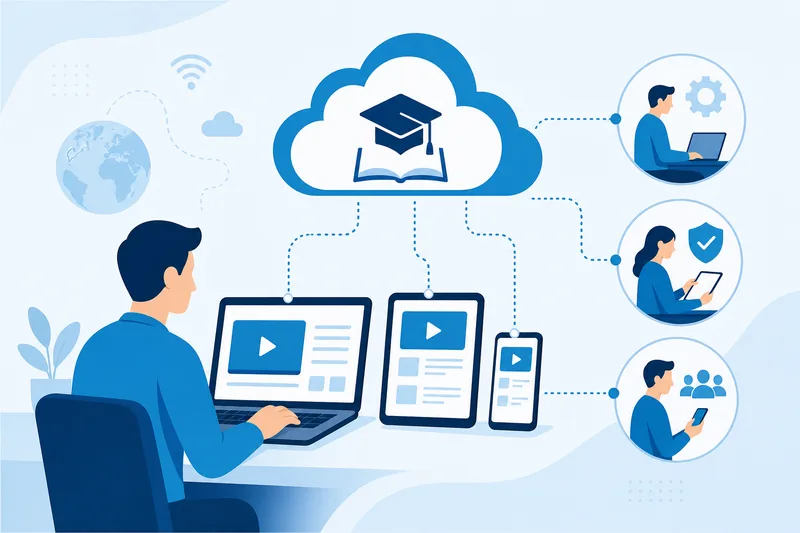 Phần mềm e-learning kết nối học viên với khóa học số trên laptop, tablet và thiết bị di động