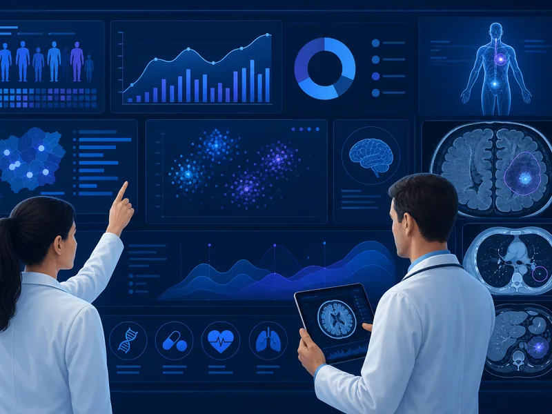 Dashboard Data Science và BI y tế cho phân tích lâm sàng, insight hình ảnh và kết quả điều trị