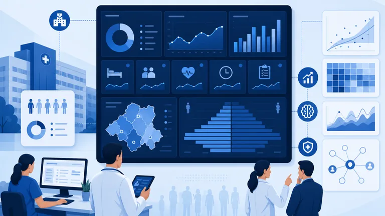 Dashboard phân tích y tế với KPI sức khỏe cộng đồng và insight dự đoán