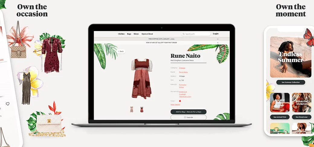 03 - The platform allows users to rent out and sell clothes