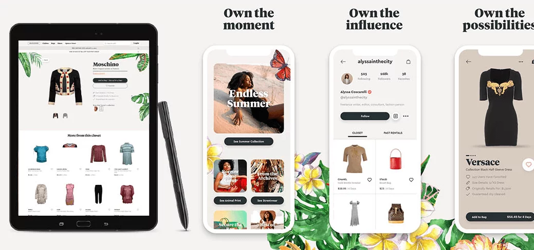 01 - The platform allows users to rent out and sell clothes